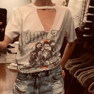 The Who Forever 21 cut out V neck tee shirt